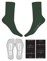 The Crew Sock - Emerald - LagreeLab - Left & Right Sole - Printed - White - Triangle Grip - Transparent