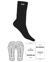The Slouch Sock - Black - Body Lab - Sewn Label - Hexagon Grip - Transparent