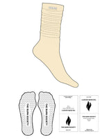 The Slouch Sock - Butter - The Burn Society - Sew on Label - Heart Shape Grip -  Butter