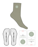 The 3/4 Crew Sock - Sage Green - GroundedMvmnt - Full Color - Embroidered - Circle Shape Grip - Transparent