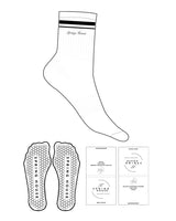 The 3/4 Crew Sock - White - Spring House - Dual Strip - "Spring House" Logo - Embroidered - Black - Grip - Black
