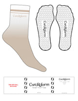 The 3/4 Crew Sock - White & Smoke Ombre - CoreReform - 2 Stripes - Top Logo - Smoke Grey - Heart Grip - Transparent