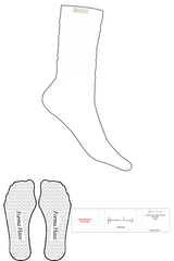 The Slouch Sock - White - Forma Haus - Sewn on Logo - Heart Grip - Transparent