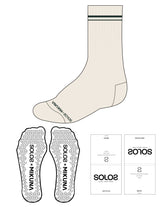 The Crew Sock - Off White - Solos Pilates - Toe Line - Olive