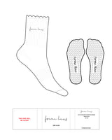 The 3/4 Crew Sock - White - Forma Haus - Top Text - Embroidered - Black - Heart Shape Grip - Black