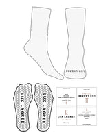 The Slouch Sock - White Heather - Lux Lagree - Toe Logo - Charcoal - Hexagon Grip - Charcoal