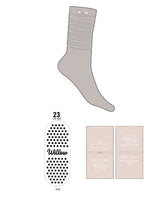The Slouch Sock - Oat Milk - Willow Gripwear - Fully Sewn on Logos - Circle Grip - Transparent