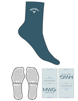 The 3/4 Crew Sock - Blue Smoke - Movement With Chels - Top Logo - EMB - White - Hexagon Grip - White