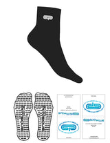 The 1/2 Crew Sock - Black - Studio Physique - Top Logo - Embroidered - White - Custom Icon Grip - Black