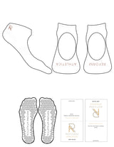 The Ballet Sock - White - Reform Athletica - Ankle & Toe Logos - Terracotta - Triangle Grip - Maroon