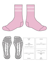 The Crew Grip Sock - Pink - Lagree House - White