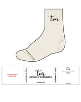 The 3/4 Crew Sock - Off White - Toa - Top Center & Bottom - Chocolate