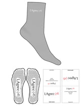 The 3/4 Crew Sock - Heather Gray - Lagree Pulse 45 - Top Logo - Embroidered - White - Hexagon Grip - White