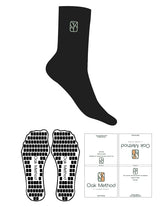 The Crew Sock - Black - The Oak Method - Top Logo - Embroidered - Mint Green - Custom Grip - Mint Green