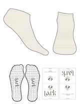 The Ankle Sock - Mens Sizing - Off White - Pure Movement LARK - Circle Grip - Black