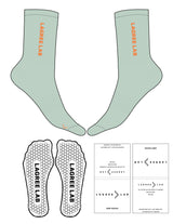 The Crew Sock - Light Seafoam - LagreeLab - Top & Toe Logo - Orange Peel - Hexagon Grip - Orange Peel