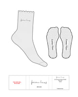 The 3/4 Crew Sock -  Heather - Forma Haus - Top Text - Embroidered - Black - Heart Shape Grip - Transparent