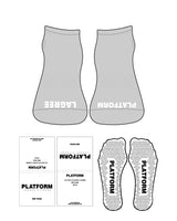 The Ankle Sock - Heather BC07 - Platform - Front Logos - White - Triangle Shape Grip - White