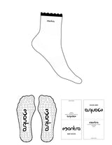 The 3/4 Crew Sock - White - Mantra - Scallop - Top Logo Embroidered - Black - Circle Grip - Black