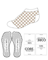 The Ankle Sock - White - Core Clovis - Tab Checkered - Tan