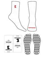 The Crew Sock - White - Mind Muscle - Puppy - Rocco Red - EMB - Toe - Printed - Rocco Red-  Custom Grip - Rocco Red