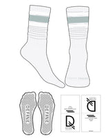 The Slouch Sock - White Heather - Define Lagree - 3 Strips - Toe Logo - Full Color - Hexagon Grip - Translucent