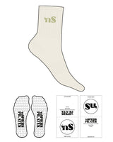 The 3/4 Crew Sock -  Off White -  NSpiers - Top Logo "nS" - Pistachio - Circle Shape Grip - Pistachio