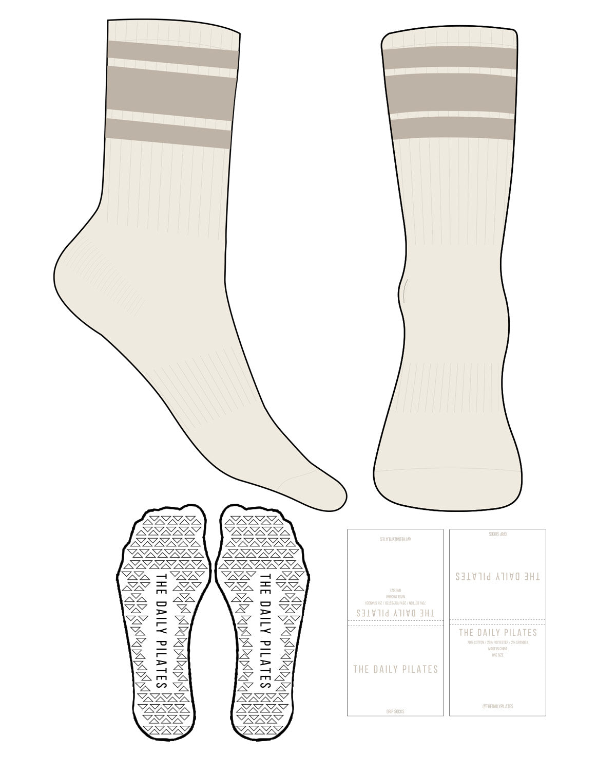 The Daily Pilates  Crew Sock - Off White