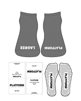 The Ankle Sock - Charcoal D343 - Platform - Front Logos - White - Triangle Shape Grip - White