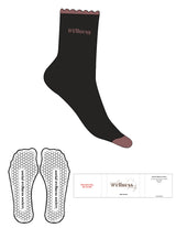 The 3/4 Crew Sock - Black - SWS - Dust Rose Scallops - Top Logo Embroidered - Toe Box Printed - Dust Rose - Hexagon Grip - Dust Rose