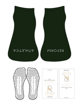 The Ankle Sock - Dark Green - Reform Athletica - Toe Logos - White - Triangle Grip - White