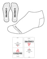 The Ankle Sock - White - Corefire - Bottom Center - Black