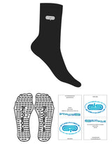 The Crew Sock - Black - Studio Physique - Top Logo - Embroidered - White - Custom Icon Grip - Black