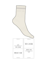The 3/4 Crew Sock - Off White - West Em Medical Spa - 2 Strip - Top Logo - Full Color