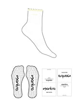 The 3/4 Crew Sock - White - Mantra - Scallop - Top Logo Embroidered - Butter - Circle Grip - Transparent