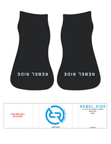 The Ankle Sock - Black - Rebel Ride - Toe Logo - White
