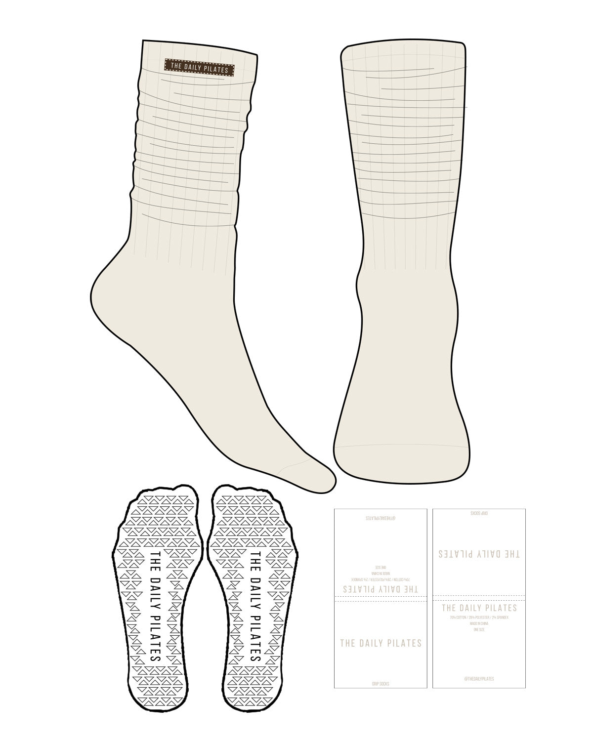 The Daily Pilates  Slouch Sock - Off White
