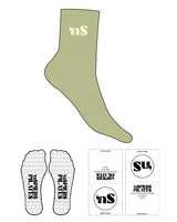 The 3/4 Crew Sock -  L100 -  NSpiers - Top Logo "nS" - Cream - Circle Shape Grip - Cream