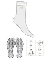 The Crew Sock - Heather - Pure Movement LARK - 2 Strips - Top Logo - Full Color - Icon Grip - Transparent