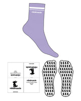 The 3/4 Crew Sock - Lavender - Mind Muscle - 2 Stripes - Top Logo - White - Custom Grip - White