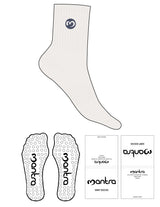 The 3/4 Crew Sock - Cloud Dancer - Mantra - Top Logo MANTRA Icon - Nightshadow Blue - Circle Grip - Nightshadow Blue