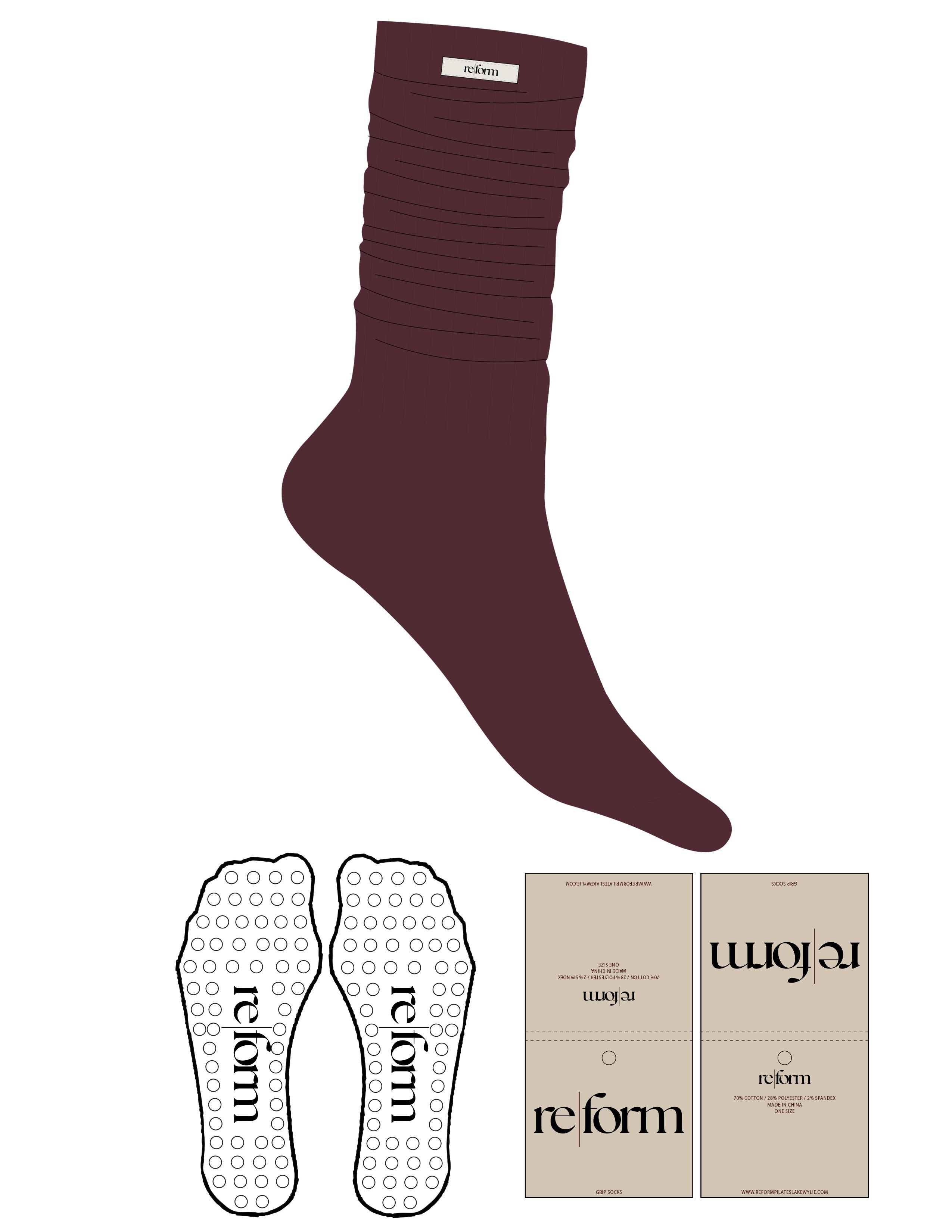 The Slouch Sock - Port Royal - Re|form - Sewn Label Logos - Circle Grip - Transparent