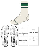 The Crew Sock - Tan - House of Lagree - Bottom Center - Green