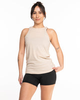 The Recycled Womens Tank - Polar Heather - Core Precision - Center Chest - Printed - Black