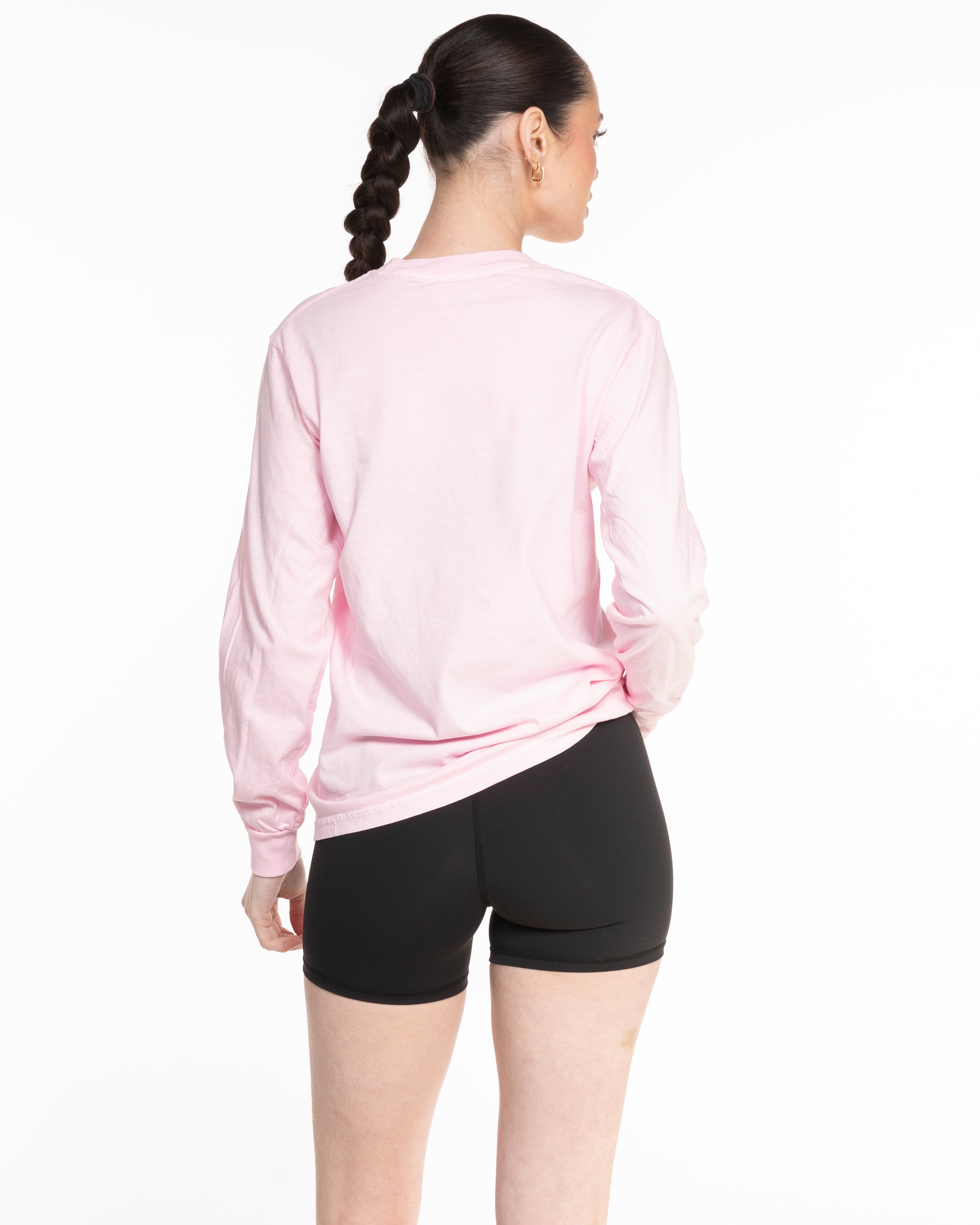 The Unisex Midweight Long Sleeve - Blossom - Sweat & Shine - Center Chest - White