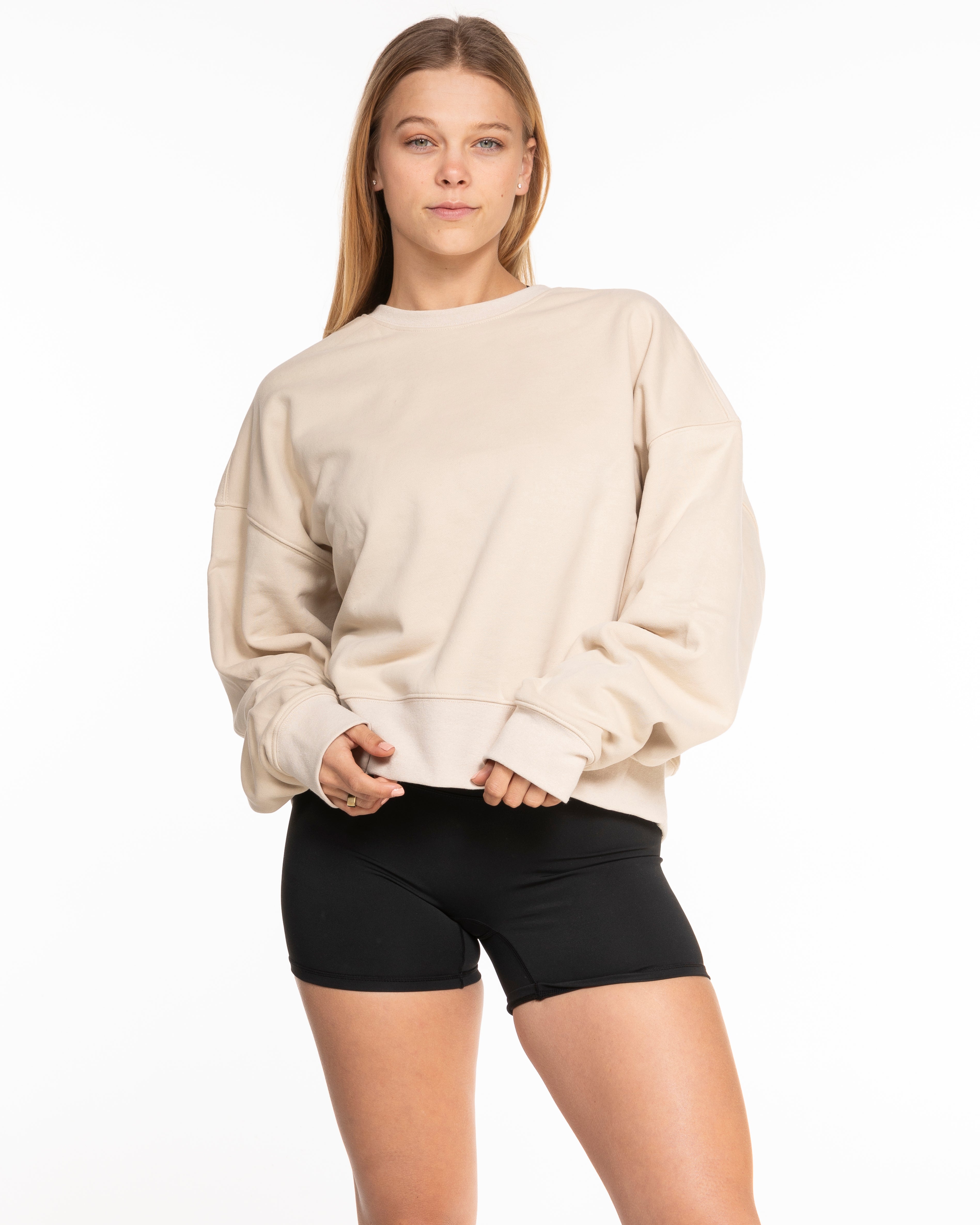 The Studio Crop - Latte - Method Pilates - Center Chest - Embroidered - Chocolate