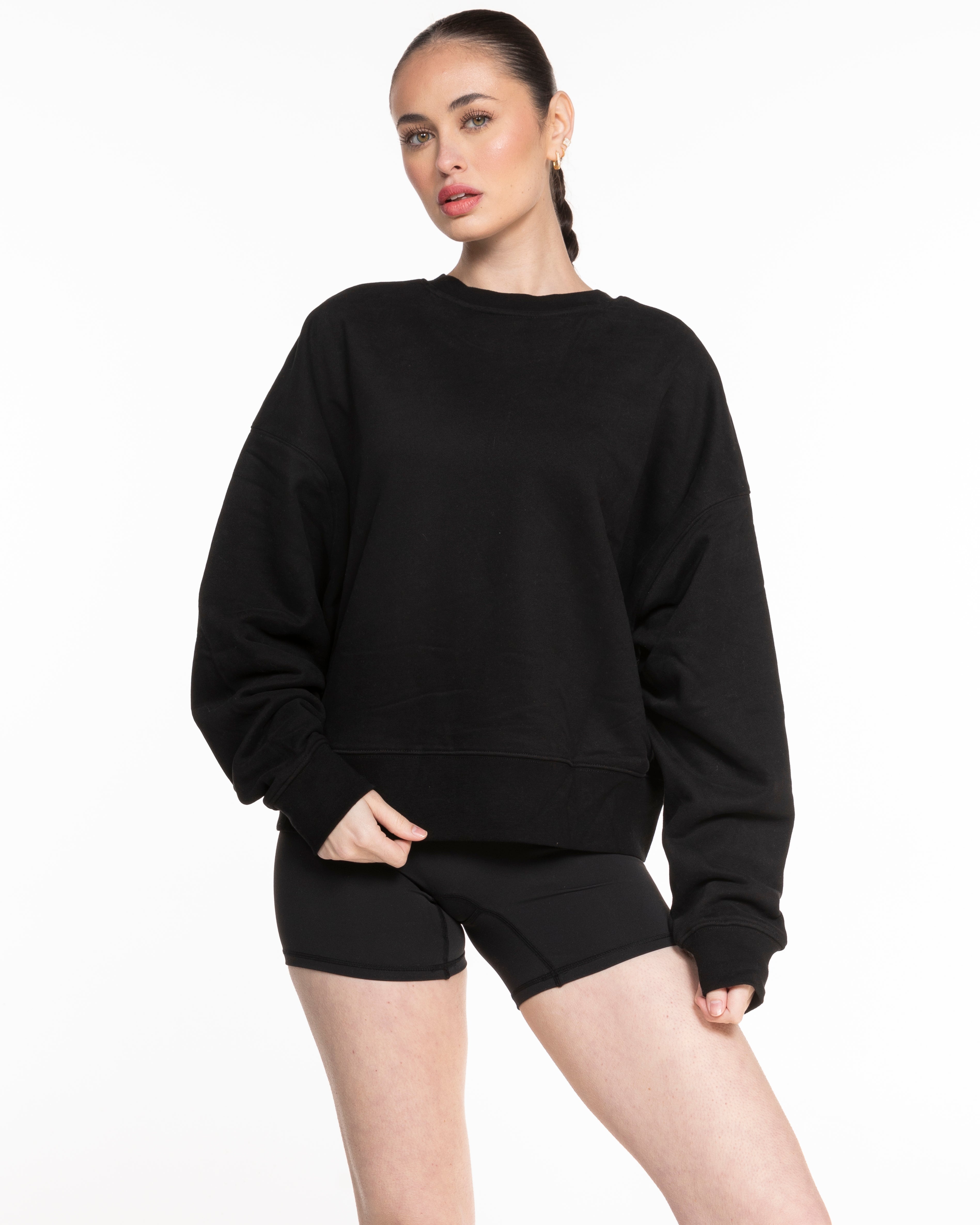 The Studio Crop - Black - Studio 45 - Center Chest - Tone on Tone