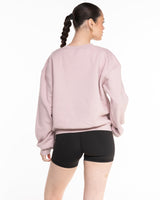 The Recycled Womens Crewneck - Blush - Core Crown Point - Left Chest & Back - Printed - White
