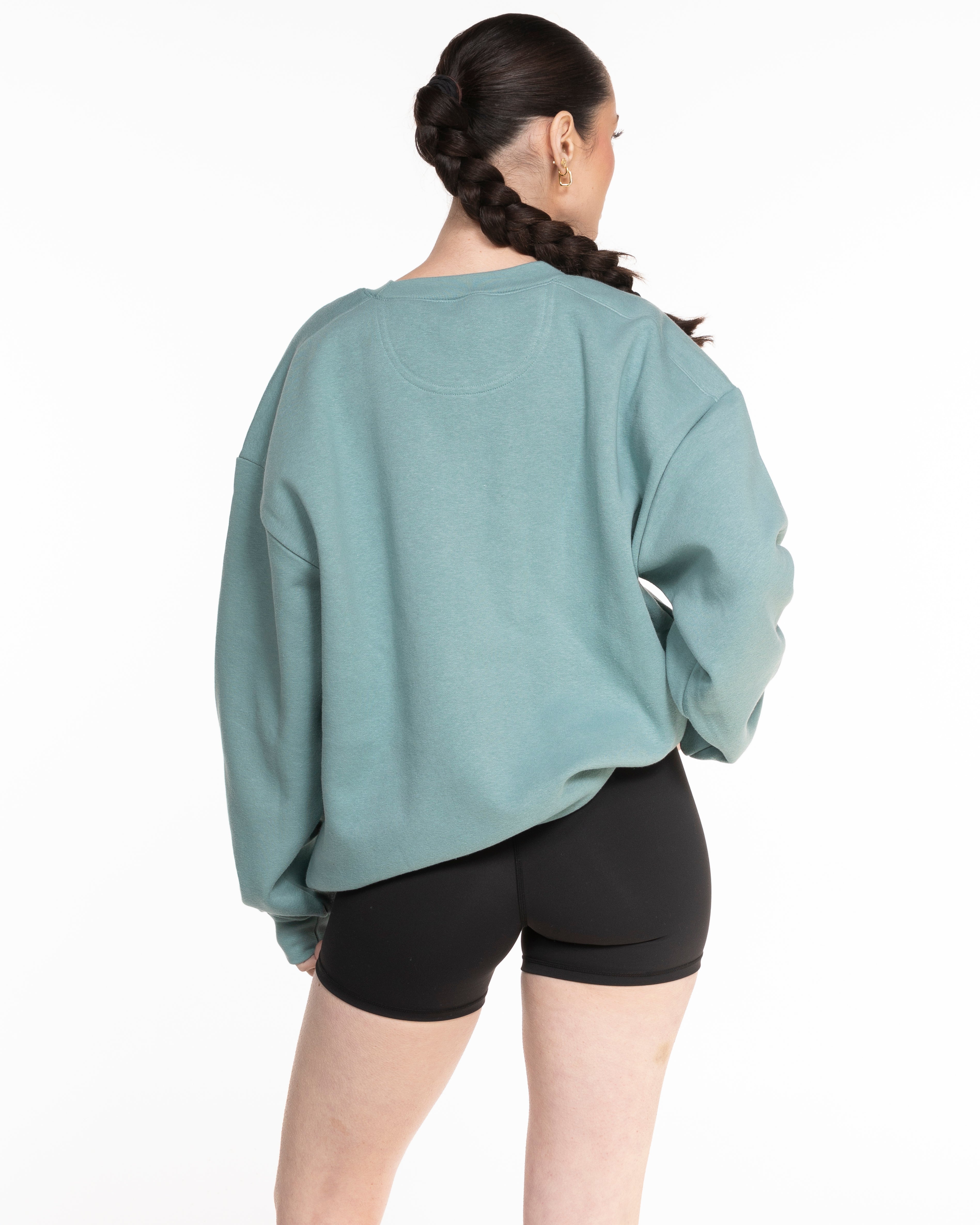 The Recycled Unisex Crewneck - Arctic - Surf Salutations - Left Chest & Center Back Stacked - Printed - White