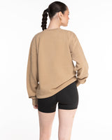 The Midweight Unisex Crewneck - Washed Sandstone - Core Crown Point - Left Chest & Back Stacked - Printed - Espresso
